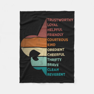 Cool Retro Vintage Style Scouting Law Fleece Blanket