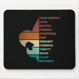 Cool Retro Vintage Style Scouting Law  Mouse Pad