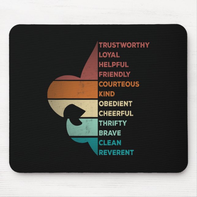 Cool Retro Vintage Style Scouting Law  Mouse Pad (Front)