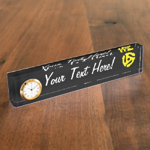 COOL Retro Vintage Yellow 45 spacer DJ Nameplate