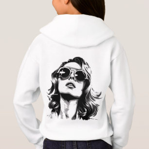 Cool Retro Woman Portrait Hoodie