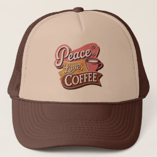 Cool retro word art coffee  trucker hat