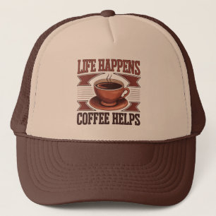 Cool retro word art coffee trucker hat