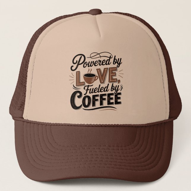 Cool retro word art coffee  trucker hat (Front)