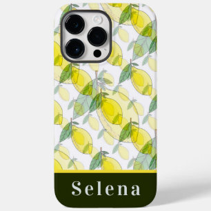 Cool Retro Yellow Black Lemon Pattern Case-Mate iPhone 14 Pro Max Case