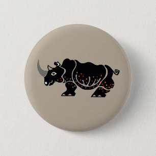 Cool RHINO - Endangered animal graphic 2 Inch Round Button