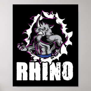 Cool Rhino Fitness Bodybuilding Weightlifting  Poster