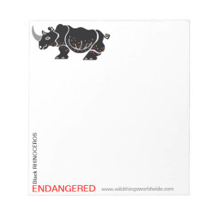 Cool RHINOCEROS - Endangered animal - Conservation Notepad