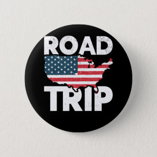 Cool Road Trip American Traveller USA Travel 2 Inch Round Button