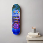 Cool Robot Blue Purple Galaxy Vintage Retro Cute Skateboard<br><div class="desc">Get ready to embrace your inner sci-fi fantasies when you take to the streets with this cute, vintage metal toy robot photo illustration, set against a purple blue bubble galaxy sky. Makes a retro cool and fun statement every time you surf the pavement. Makes a great gift for someone special...</div>