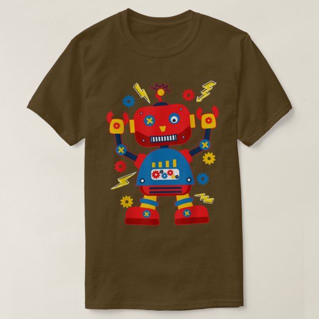 Cool Robotics Engineer Robot Kids  T-Shirt (Design Front)