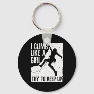 Cool Rock Climbing Design For Women Girls Kids Cli Keychain