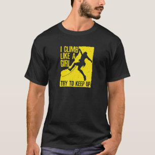 Cool Rock Climbing Design For Women Girls Kids Cli T-Shirt