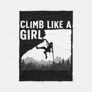 Cool Rock Climbing For Women Girls Mountain Rock C Fleece Blanket