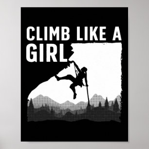 Cool Rock Climbing For Women Girls Mountain Rock C Poster
