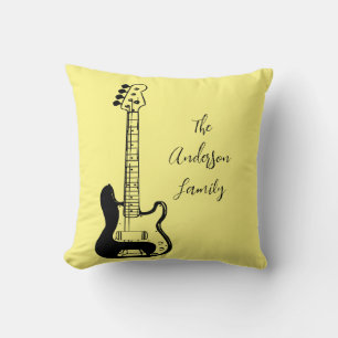Cool rock guitar music travel throw pillow