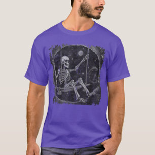 Cool Rock On Skeleton Moon Cool Rock Emo Punk Goth T-Shirt