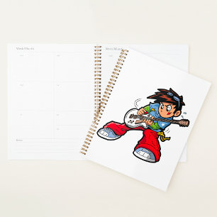 Cool Rock Star Guitarist Fun Musician  Planner