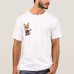 Cool Rocker Fox Character Playing a Guitar T-Shirt
