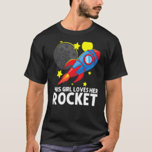 Cool Rocket For Girls Kids Rockets Space Ship Spac T-Shirt