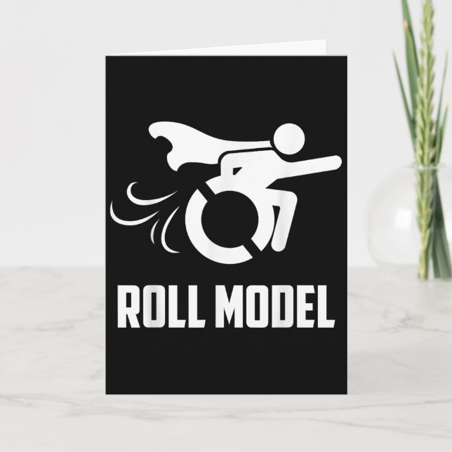 Cool Roll Model _ Funny Handicapped Person Wheelch Card (Front)