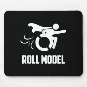 Cool Roll Model _ Funny Handicapped Person Wheelch Mouse Pad