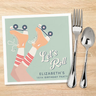 Cool Roller Skating Birthday Party Napkin