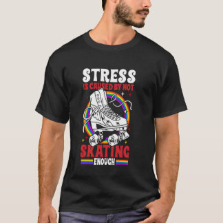 Cool Roller Skating Skate Girl 1970s Retro Stress T-Shirt