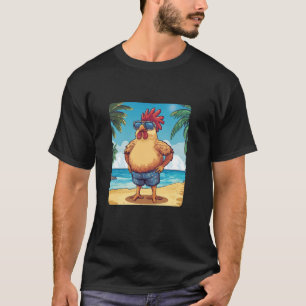 Cool Rooster in Swimsuit and Sunglasses Costume T-Shirt