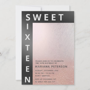 Cool rose gold modern simple typography invitation