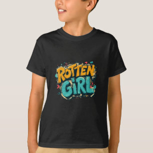 Cool Rotten Girl in Graffiti Style T-Shirt