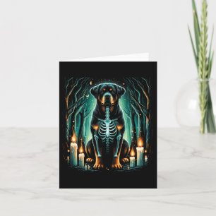 Cool Rottweiler Dog Skeleton Halloween Dog Mom Dad Card