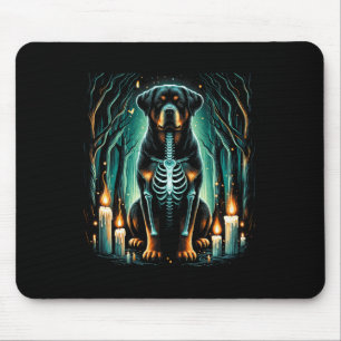 Cool Rottweiler Dog Skeleton Halloween Dog Mom Dad Mouse Pad
