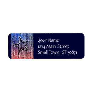 Cool rouge et bleu Rustic Star Pop Art Imprimer