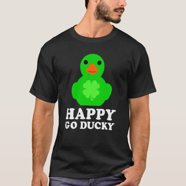 Cool Rubber Duck Lucky Go Ducky St Patrick's Day   T-Shirt (Front)