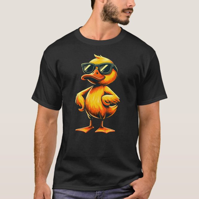 cool Rubber Duck with Sunglasses T-Shirt (Front)