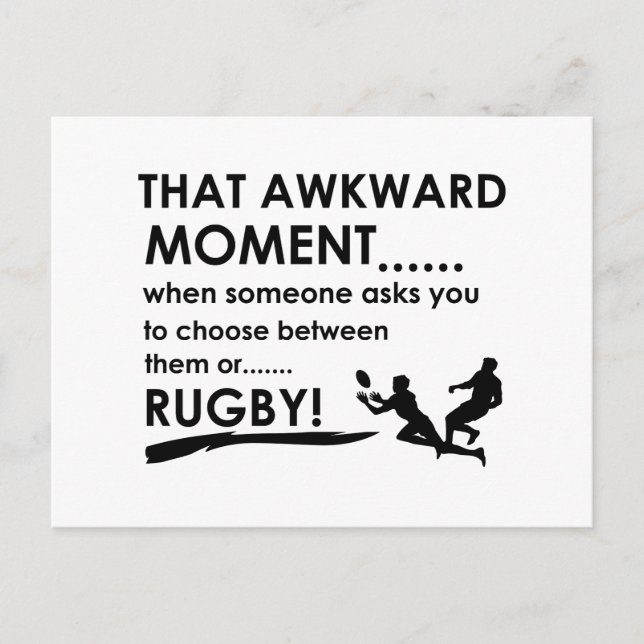 Cool Rugby  designs Postcard (Front)