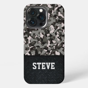 Cool Rugged Camo Name Men's Stylish iPhone 13 Pro Case