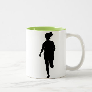 Cool Running Girl Two-Tone Coffee Mug