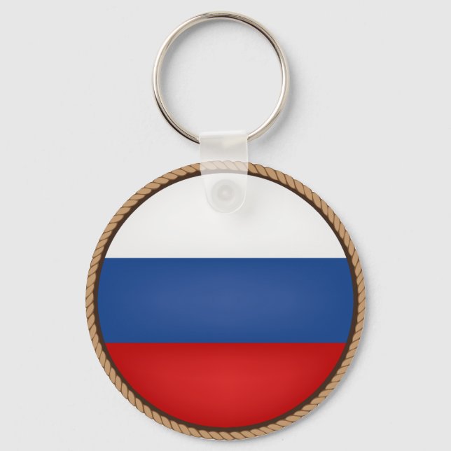 Cool Russia Flag Seal Keychain (Front)