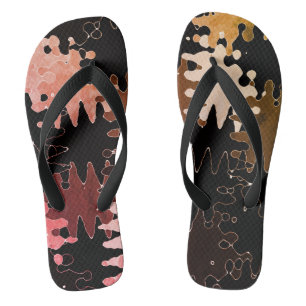 COOL Rustic Abstract Shapes Flip Flops