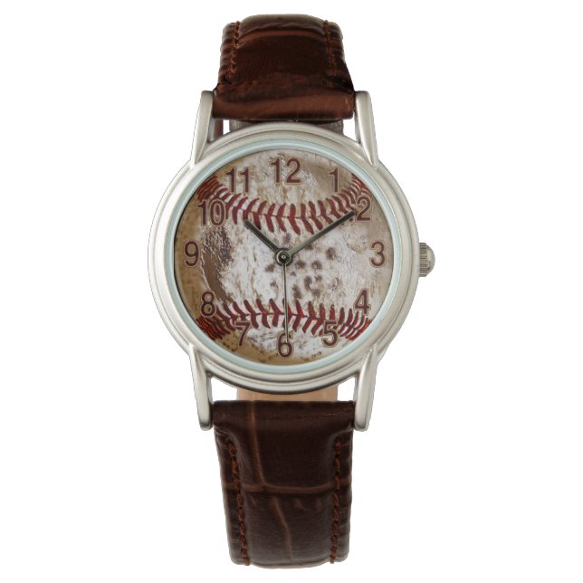 Cool Rustic BASEBALL Watch in many Styles (Front)