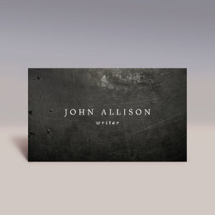 Cool Rustic Black Scratched Metal Business Card