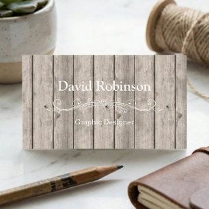 Cool Rustic Country Wooden Texture Look Business Card