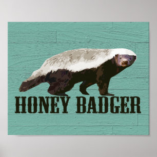 Cool Rustic Honey Badger Poster