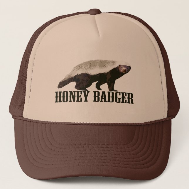 Cool Rustic Honey Badger Trucker Hat (Front)