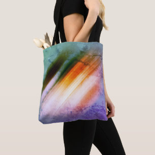 Cool Rustic Purple Blue Orange Yellow Stripes Tote Bag