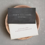 Cool Rustic Vintage Guy's Black Chalkboard Business Card<br><div class="desc">Rustic and mysterious charcoal black calling card.</div>