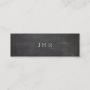 Cool Rustic Vintage Monogram Black Chalkboard Mini Business Card