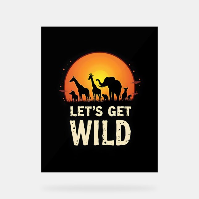 Cool Safari Design For Men Women Kids Safari Anima Acrylic Sign (Front)